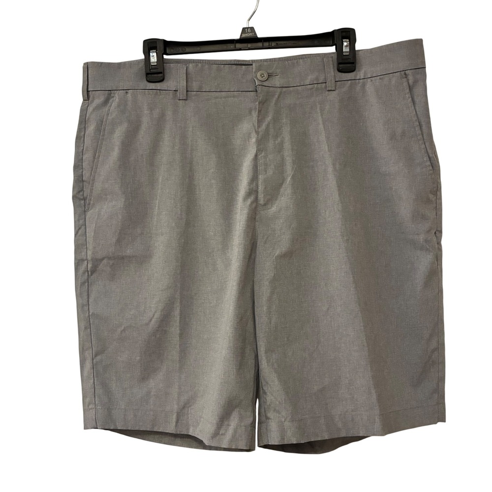 Grand Slam Mens Golf Shorts Size 38 Gray Performance Flat Front Activewear